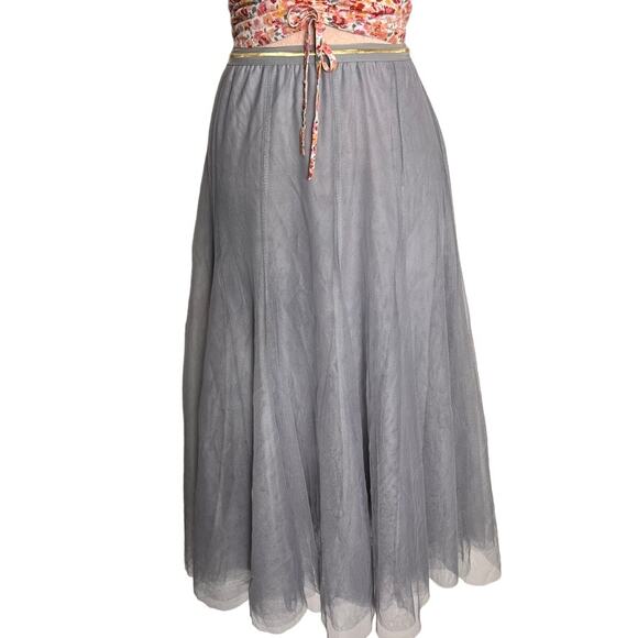 Skirt Womens Tulle Pleated High Waist Holiday Fishtail Patchwork Skirt Lined - Picture 1 of 10